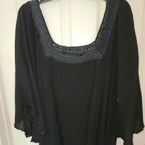 Black gauze shirt 2x